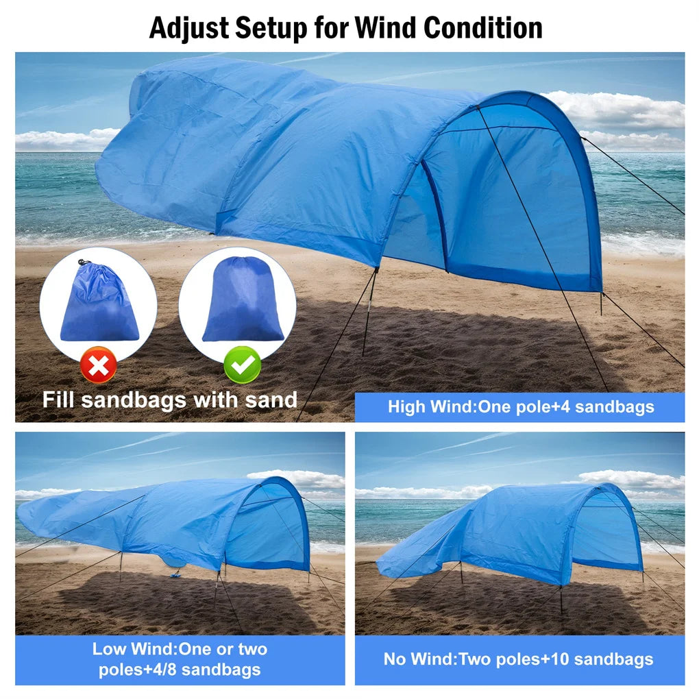 Camping beach tent suitable for 4-8 people,