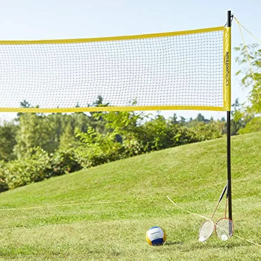 Outdoor Volleyball and Badminton Combo Set