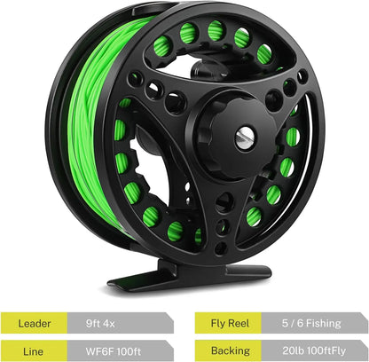4-Piece Carbon Fiber Fly Fishing Rod & Reel Combo
