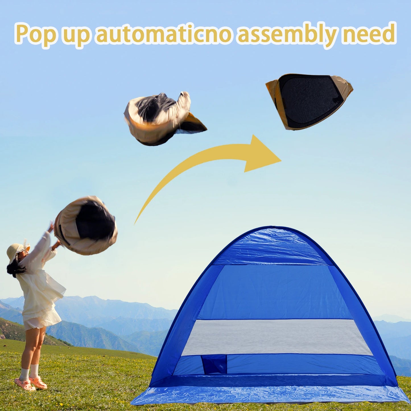 Pop-up beach tent,with handbag -