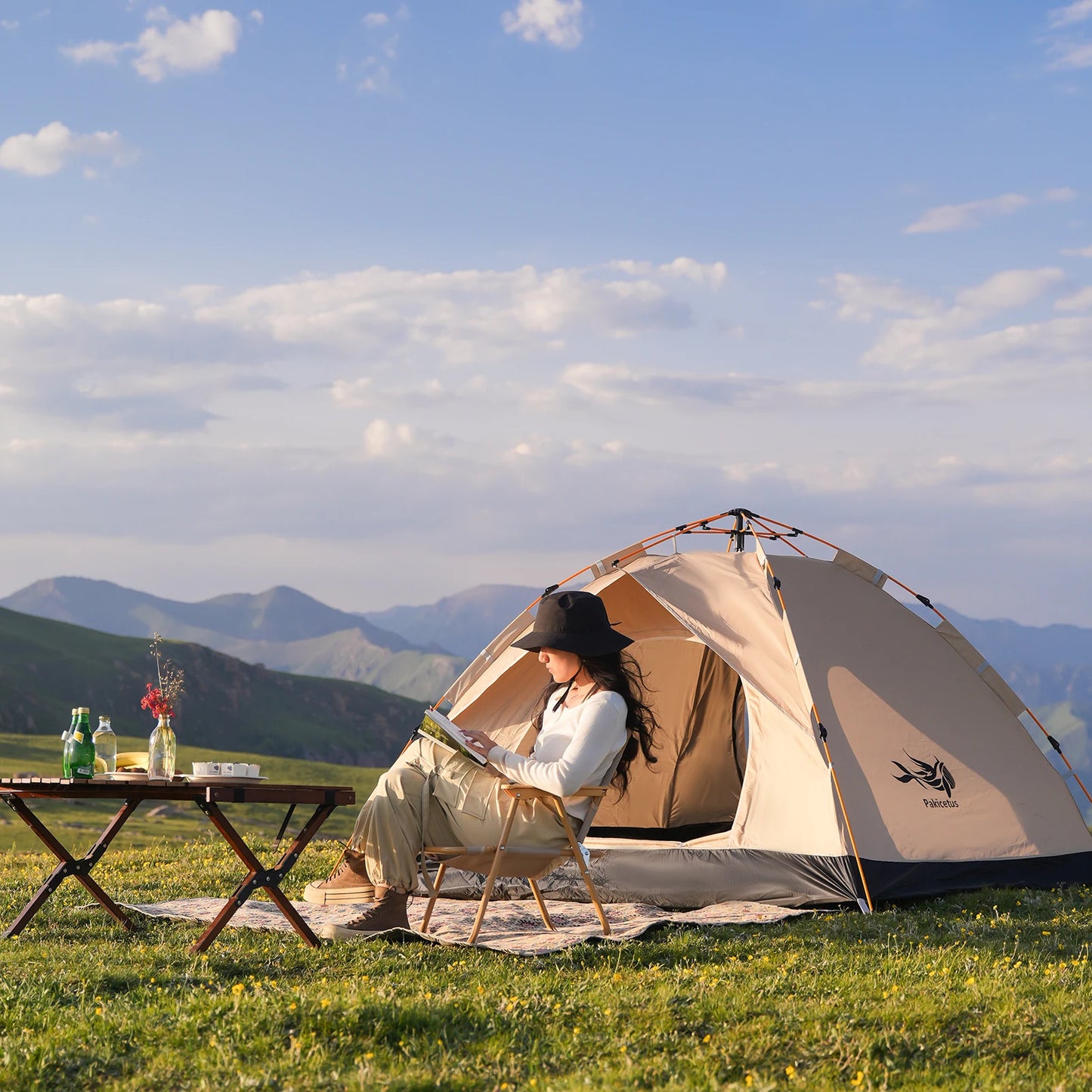 Pop-up Instant Golden Tent - Sun & Rain Shelter