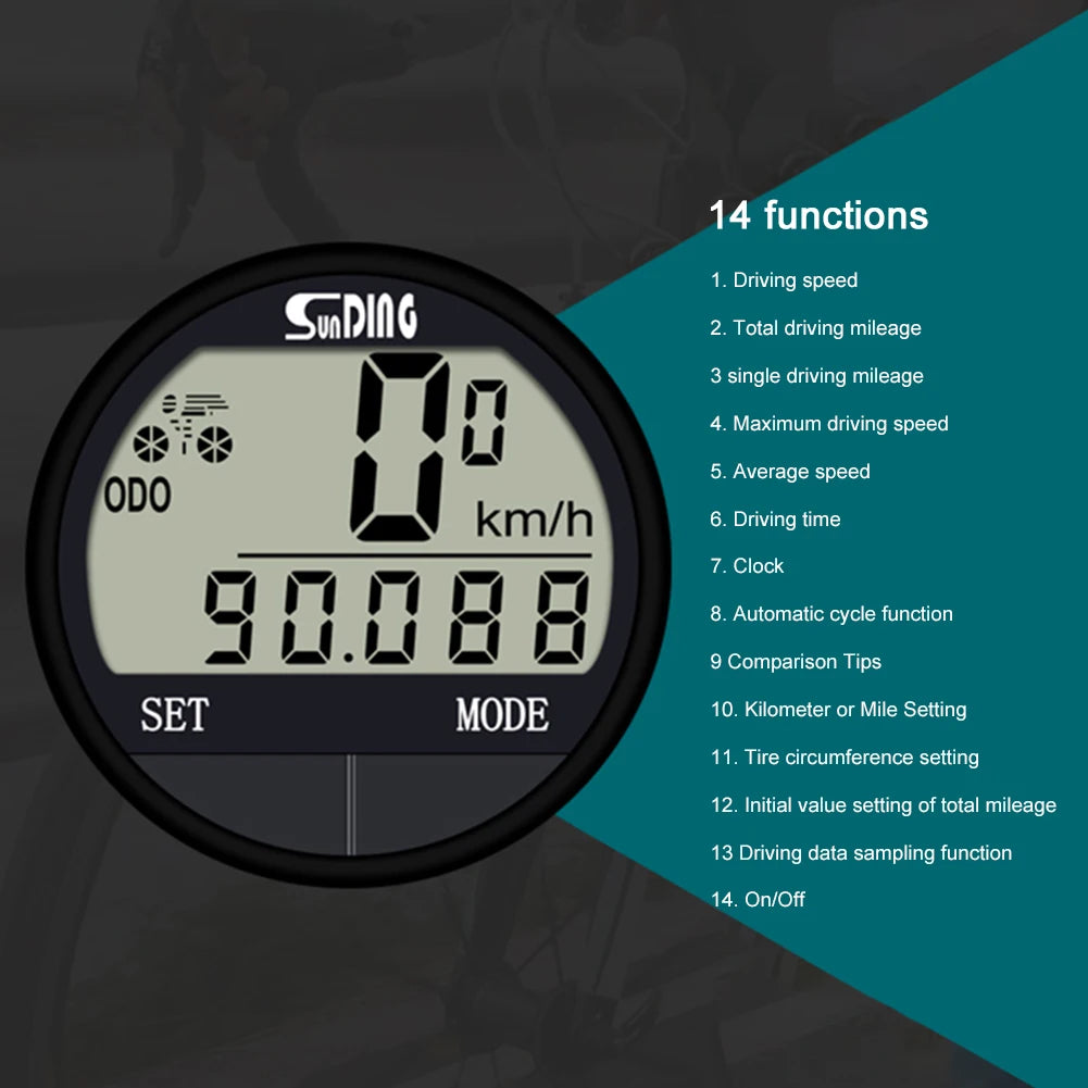 Bike Computer LED Digital Bicycle Speedometer Odometer Water Proof