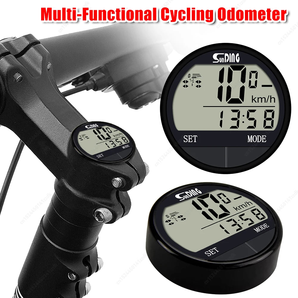 Bike Computer LED Digital Bicycle Speedometer Odometer Water Proof