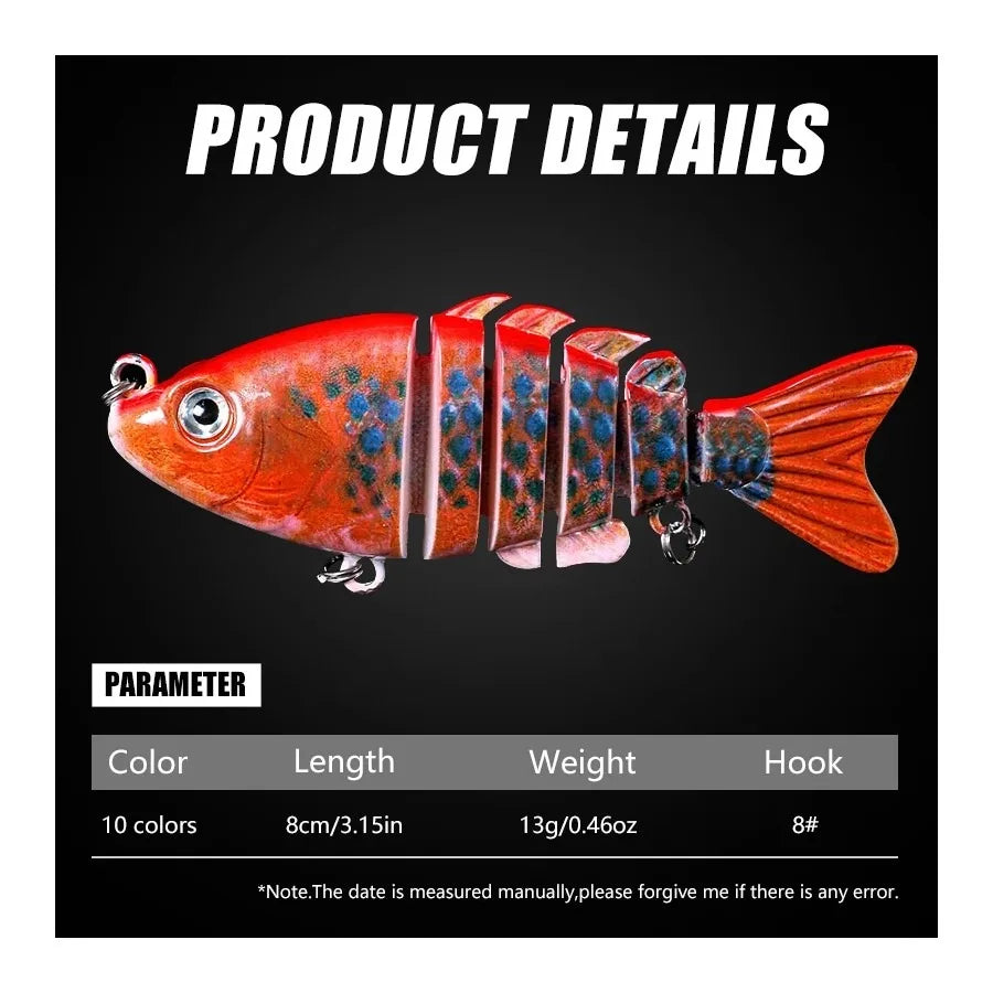 1PCS 8cm 13g Lifelike Fishing Lure Swimbait,