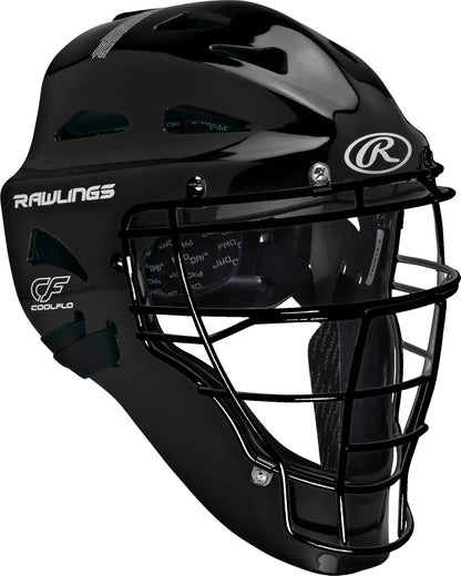 Youth Baseball Catcher Helmet, Black, Size 6 1/2' - 7'