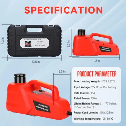 Electric Car Jack 5 Ton 12V Hydraulic Jack
