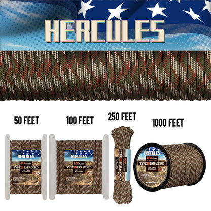550 Paracord 305M  1000FT 250FT 100FT  7 Cores Camping,  Survival, Tent Accessories