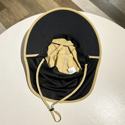 Waterproof & Quick-Drying Wide Brim Bucket Hat with Neck Flap