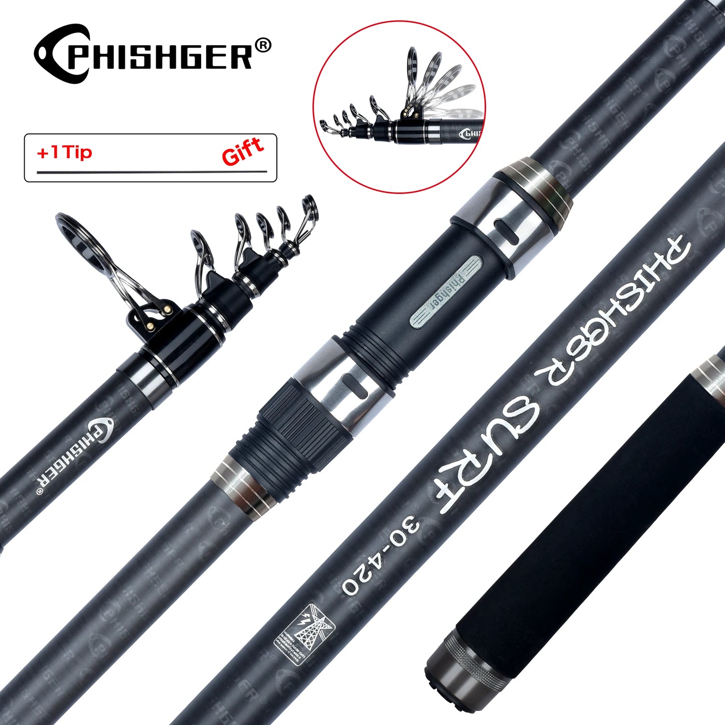 Telescopic Surf Spinning Rod 3.6/4.2/4.5/5.0/5.3m \