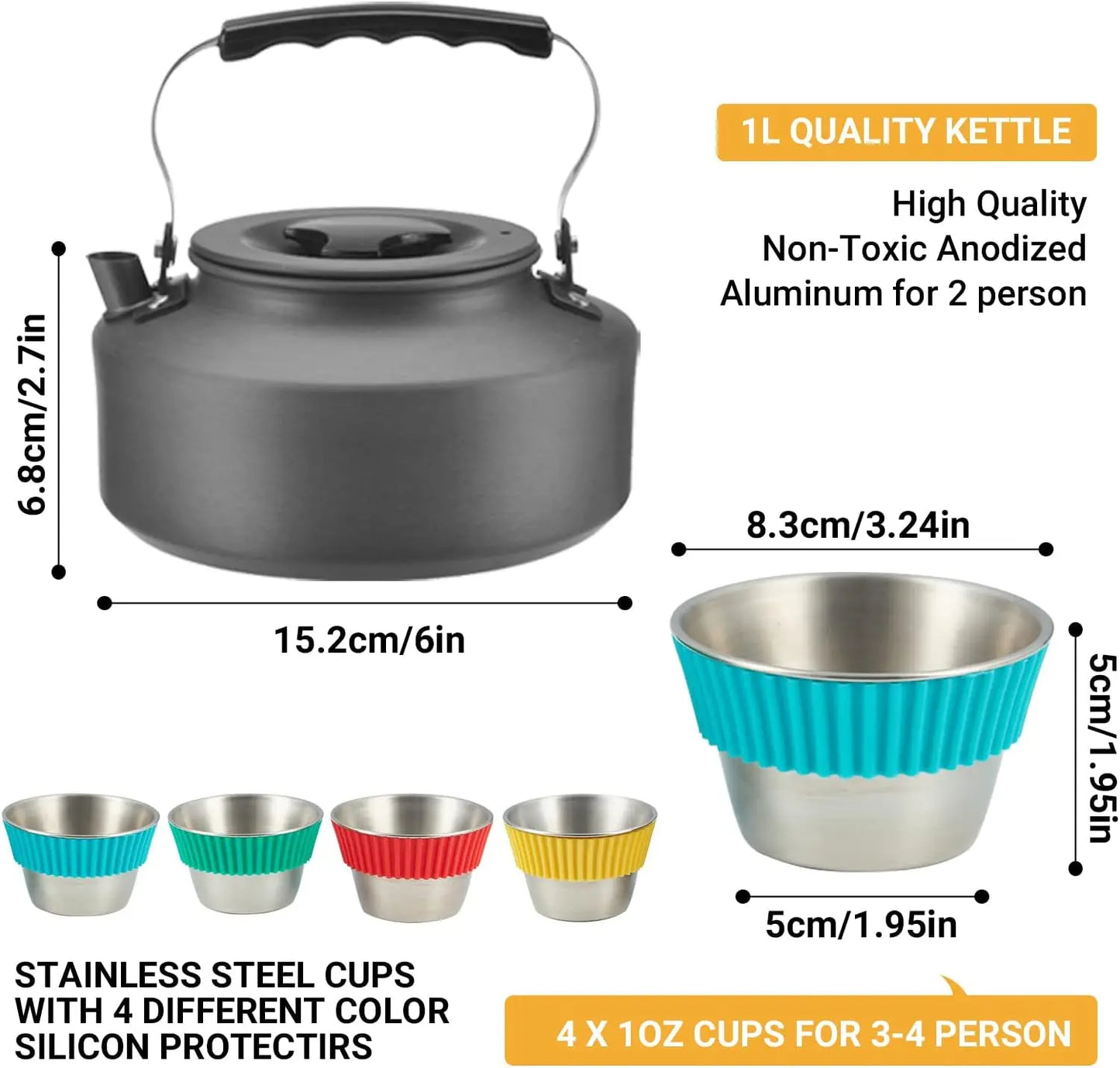 24-Piece Camping  outdoor RV Cookware Set for 2-4 people