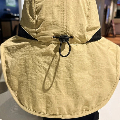 Waterproof & Quick-Drying Wide Brim Bucket Hat with Neck Flap