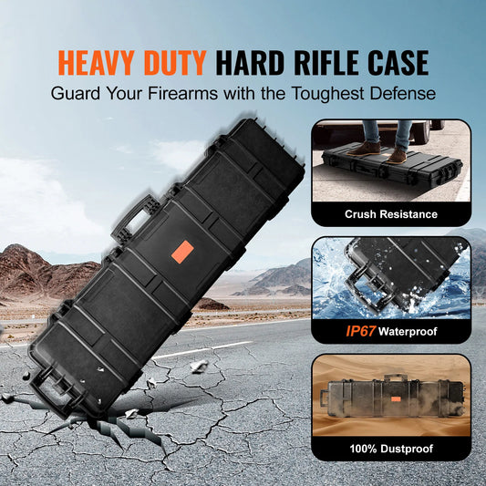 Hard Rifle Case Portable Long Gun Storage Suitcase