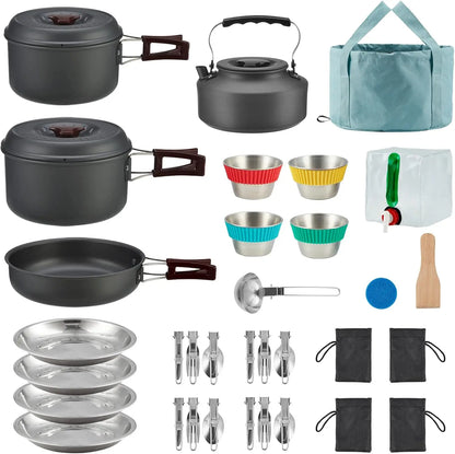24-Piece Camping  outdoor RV Cookware Set for 2-4 people