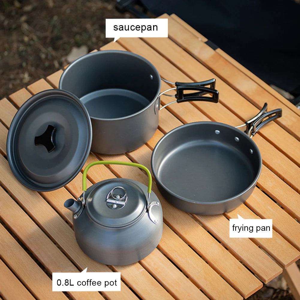 3PCS Cookware Set Pot Pan Kettle